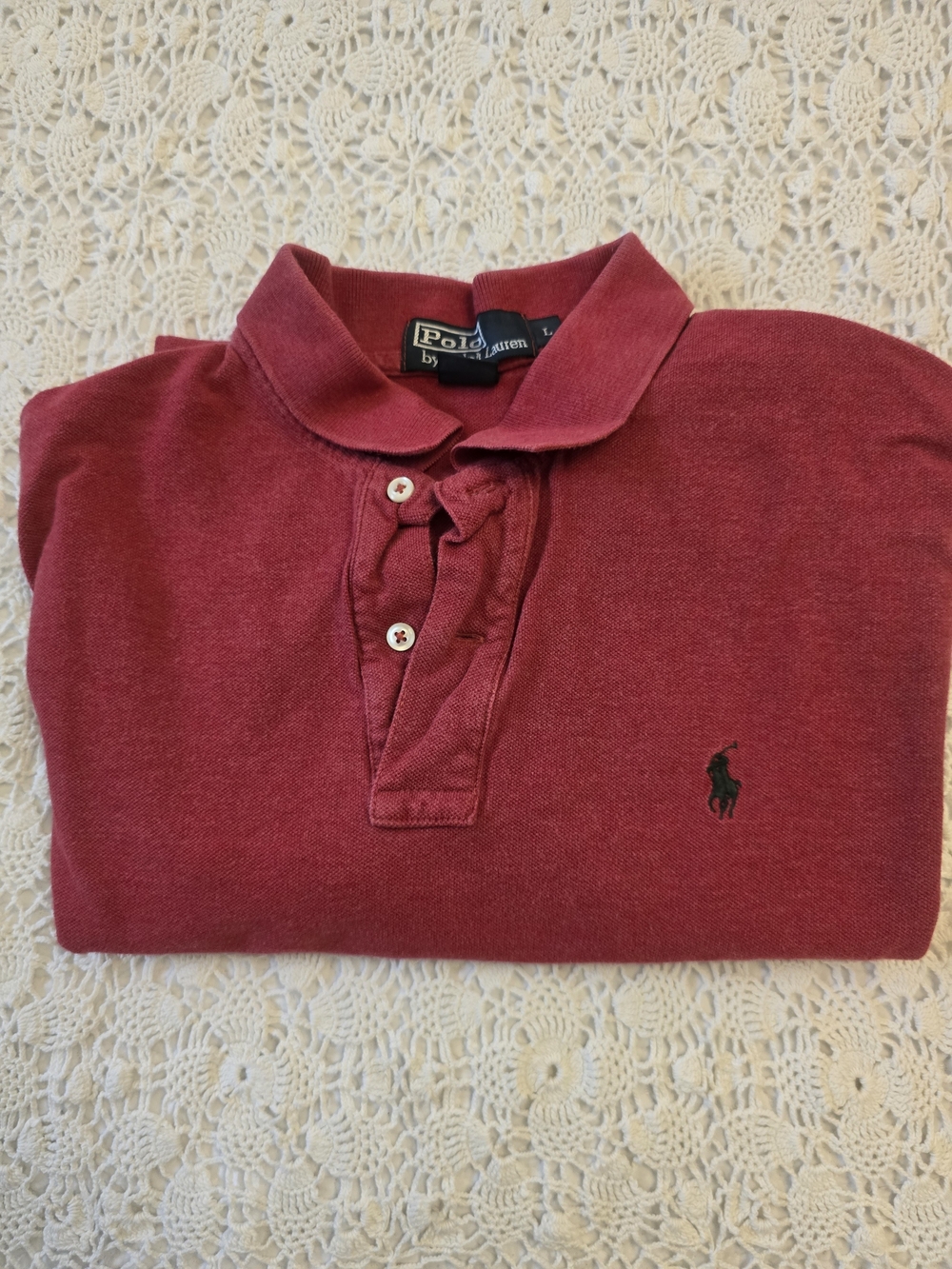Polo by Ralph Lauren Deep Red Men's Polo with Embroidered Pony